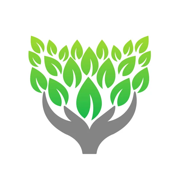 Árbol Vectorial Con Diseño Hojas Verdes — Vector de stock