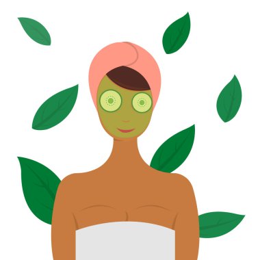 Maskeli bir kızın vektör çizimi