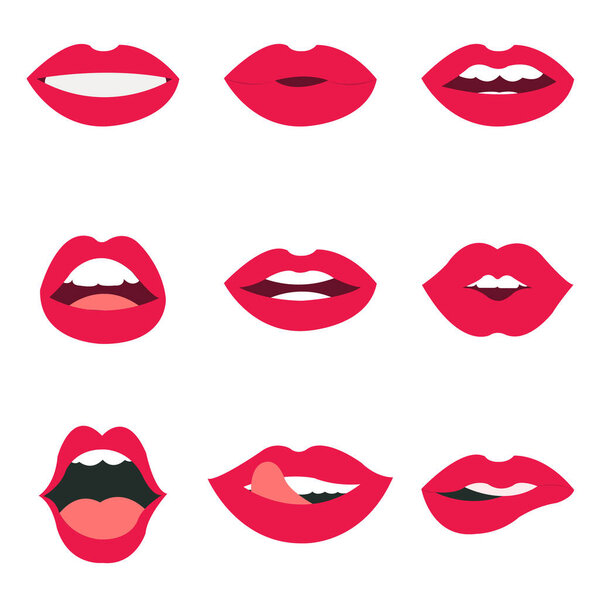 set of lips vector icons design