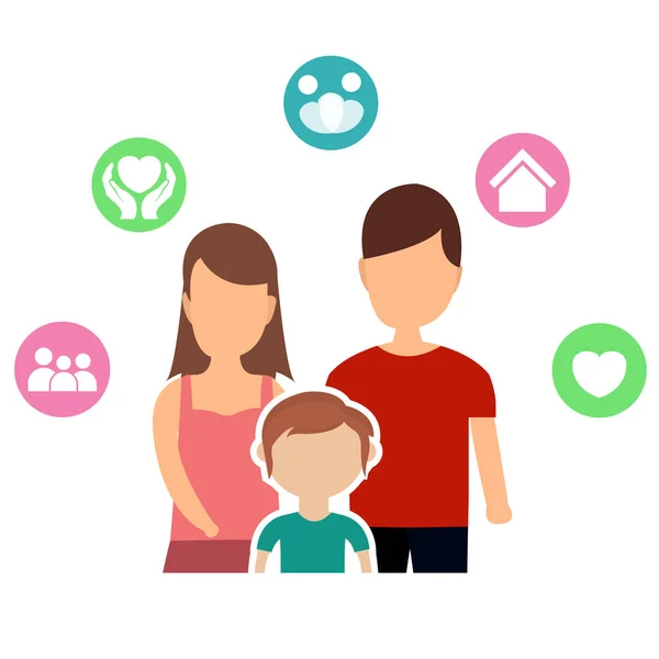 Familie Liefde Vector Illustratie Ontwerp — Stockvector