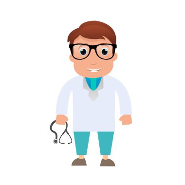 Bir doktorun vektör illüstrasyonu