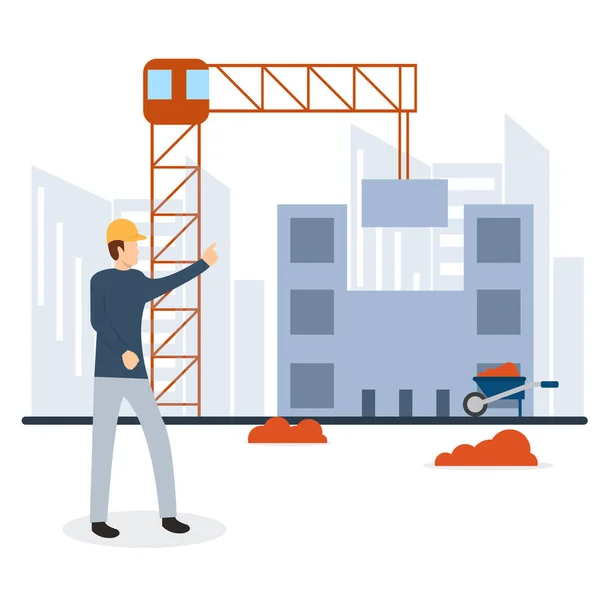 Bauingenieur Und Bauillustration — Stockvektor