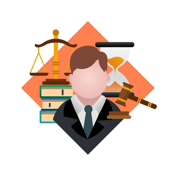 Vector Illustration Lawyer — Stock Vector