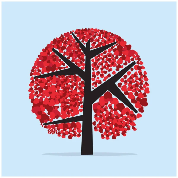Árvore Com Corações Ilustração Vetorial — Vetor de Stock