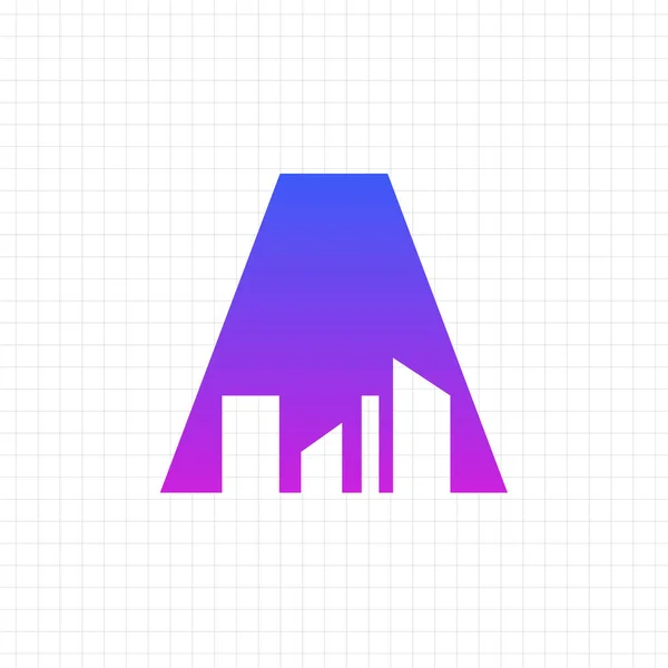 Creatief Abstract Een Stad Logo Design Symbool — Stockvector