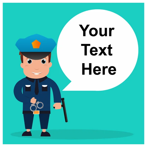 Vektor Illustration Eines Polizisten Und Text Illustration — Stockvektor