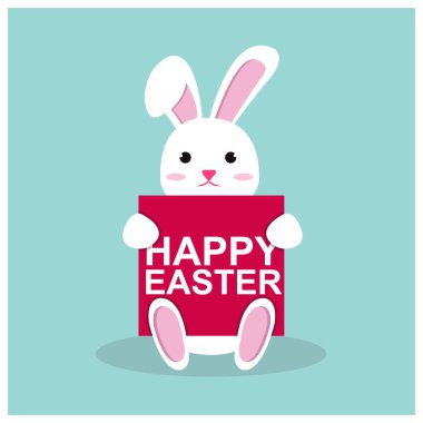 Paskalya tavşanı ve yumurta vektör çizimi