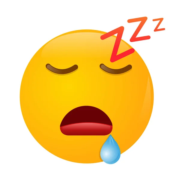 Dormir Bonito Emoji Design Ilustração Vetorial — Vetor de Stock