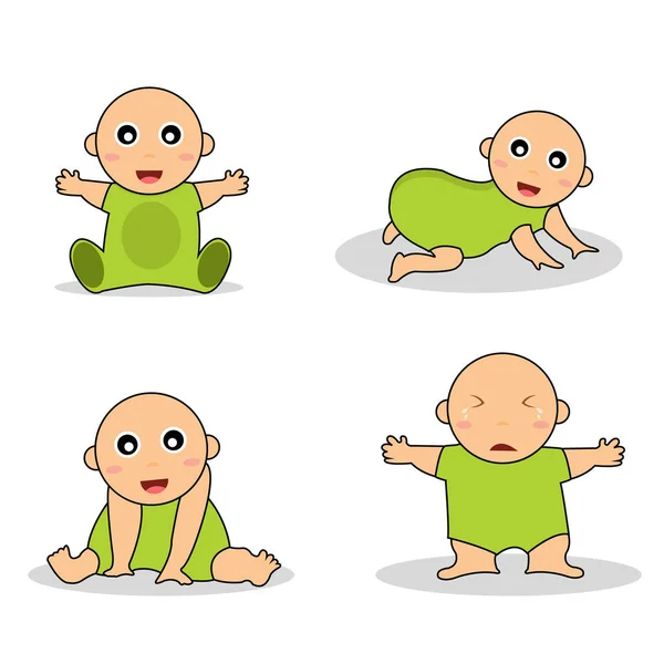 Cute Baby Ikony Wektor Ilustracji Projektu — Wektor stockowy
