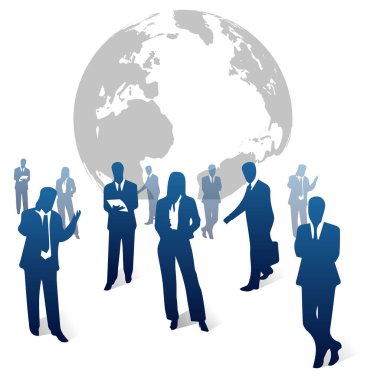 Dünyanın dört bir yanındaki iş adamları.