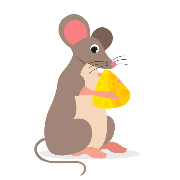 Maus Und Käse Vektor Illustration Design — Stockvektor