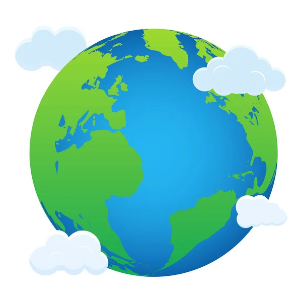 Planeta Verde Tierra Vector Ilustración — Vector de stock