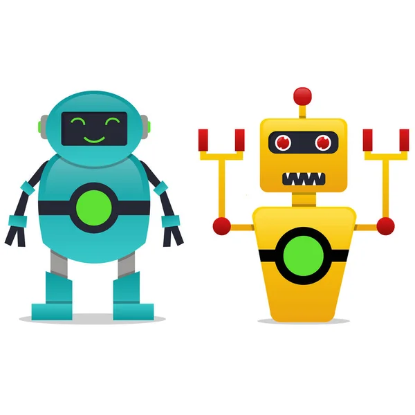 İyi ve Kötü robot vektör çizimi tasarımı