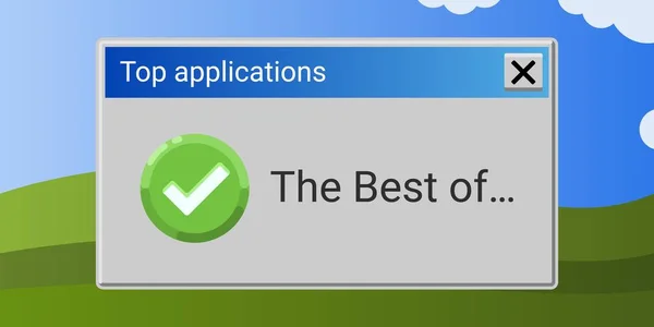 Program top terbaik dengan latar belakang biru dan hijau - Stok Vektor