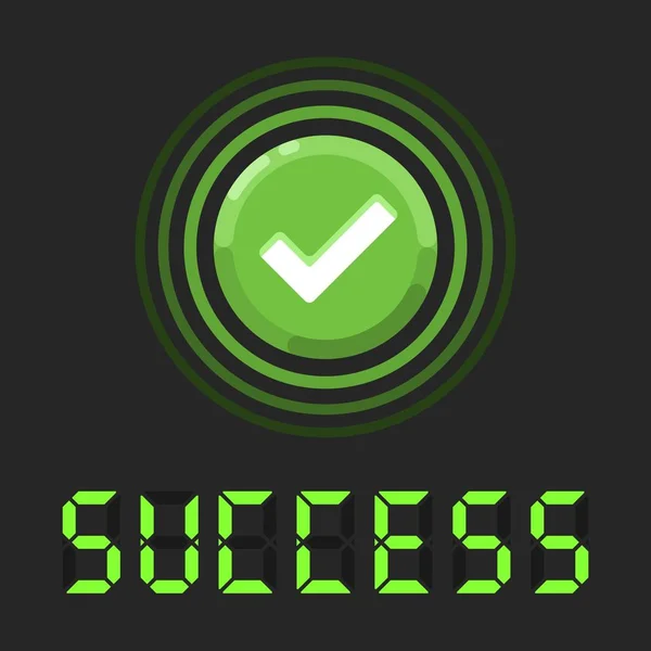 Super success message with green check sign — Stock Vector