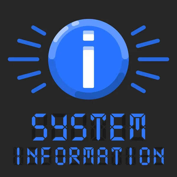 Mensagem de informação do sistema com sinal de informação azul Gráficos De Vetores