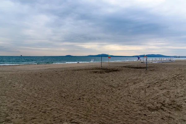 Plage Par Une Journée Nuageuse Varna — Photo