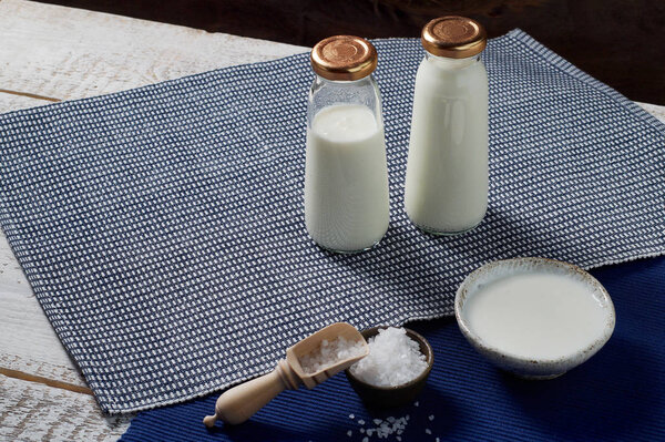 Маска для лица кефира с солью
.