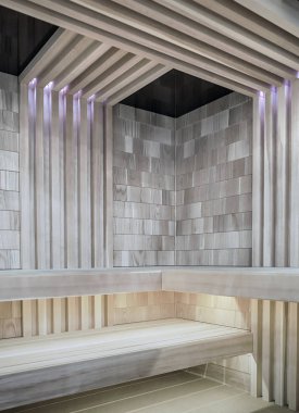 Led aydınlatma ile şık ve modern sauna