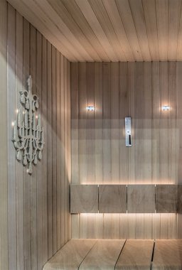 Küçük, sıcak bir sauna dahili Led aydınlatma