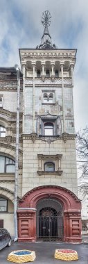 Moskova. 7 Ocak 2018. Mimari bir anıt. Savvinsky çiftlik, sivri sivri kule kule. Tverskaya Street 6, 6 bina. Mimar Ivan Kuznetsov'ın proje sözde Rus tarzı