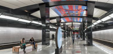 Moskova, 24 Mart 2018. Yeni metro istasyonu 