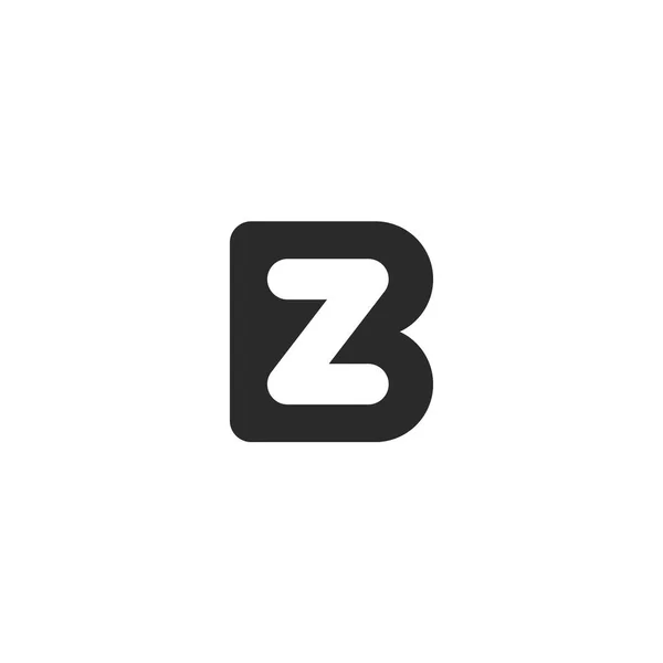 Logo monogram realizzato con lettere nere B e Z o N — Vettoriale Stock