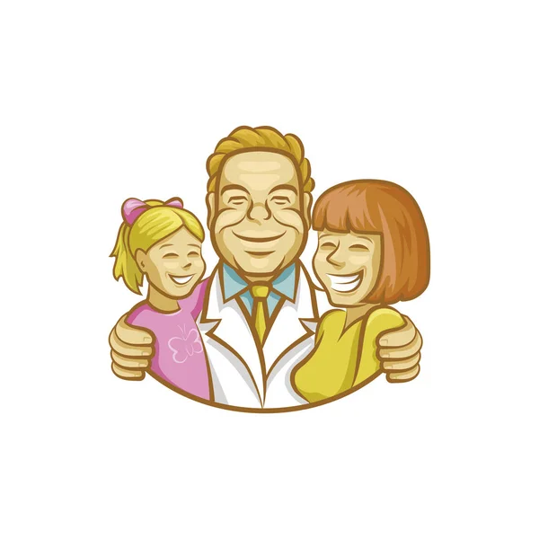 Mutlu doktor anne ve kız sarılma