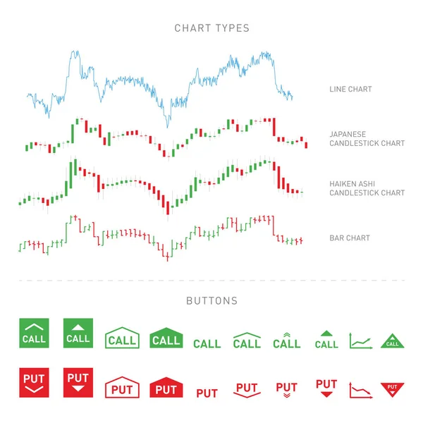 Trading elementi infografici isolati su sfondo bianco — Vettoriale Stock