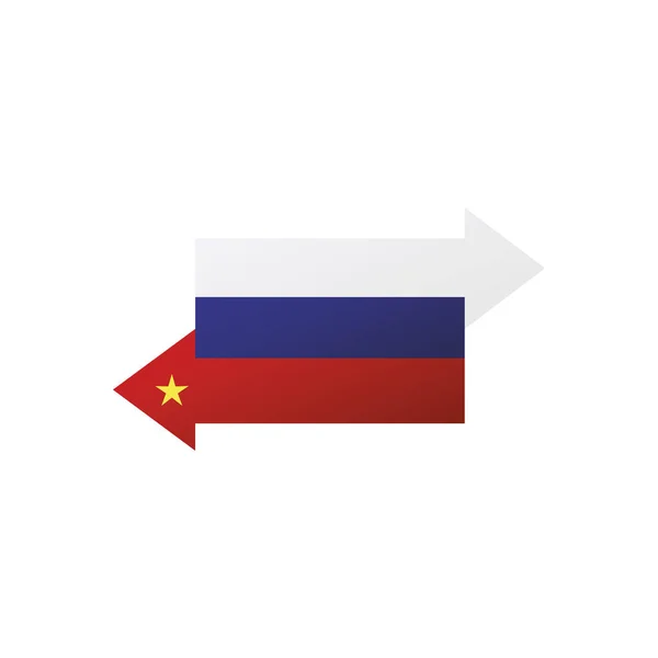 China Rússia interação, troca e entrega —  Vetores de Stock