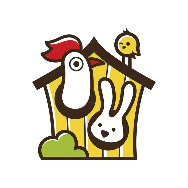 Beyaz arka plan üzerinde izole şirin komik çiftlik hayvanları