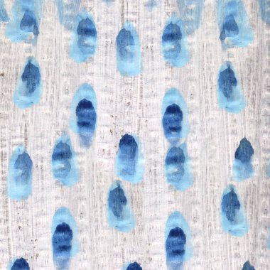 Suluboya mavi lekeler, damlalar, lekeler. İndigo logosu hazır. El çizimi boya damlaları. Doku amblemi, imza etiketi. Eko su, doğal ürün, organik.