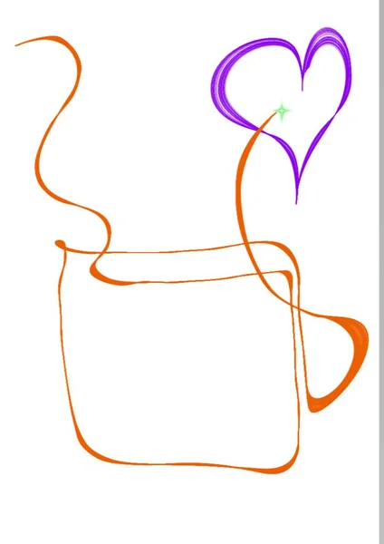  Küçük yıldız turuncu şapkalı kalp, kupa