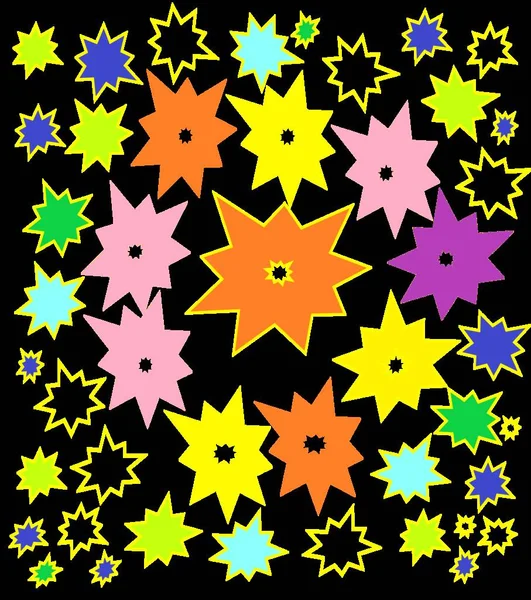 büyük ve küçük renkli yıldız arkaplanı