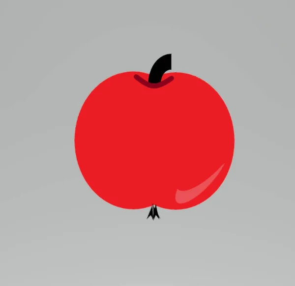 Rode Appel Één Vrucht — Stockfoto