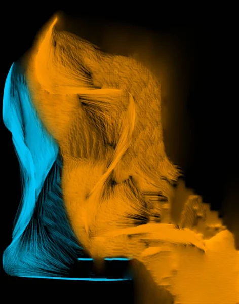 mavi, turuncu, soyut şelale çizgileri