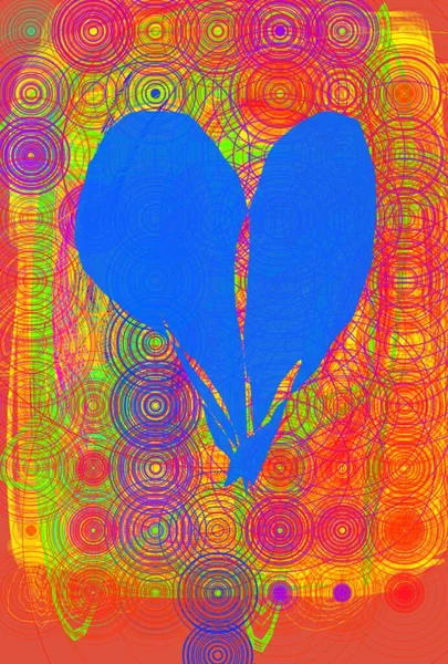 mavi kalp soyut arkaplan çemberi