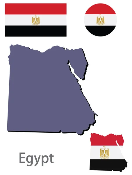 埃及概况和国旗矢量 — 图库矢量图片