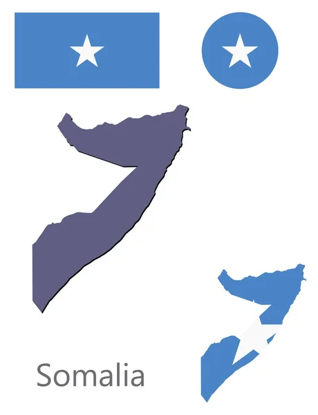 Land Somalien Silhouette und Flaggenvektor — Stockvektor