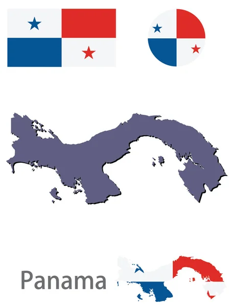 Kraj Panama sylwetka i wektor flagi — Wektor stockowy