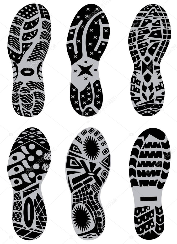 prints of shoes vector illustration