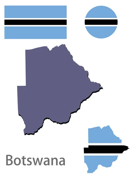 Paese Botswana silhouette e bandiera vettoriale — Vettoriale Stock