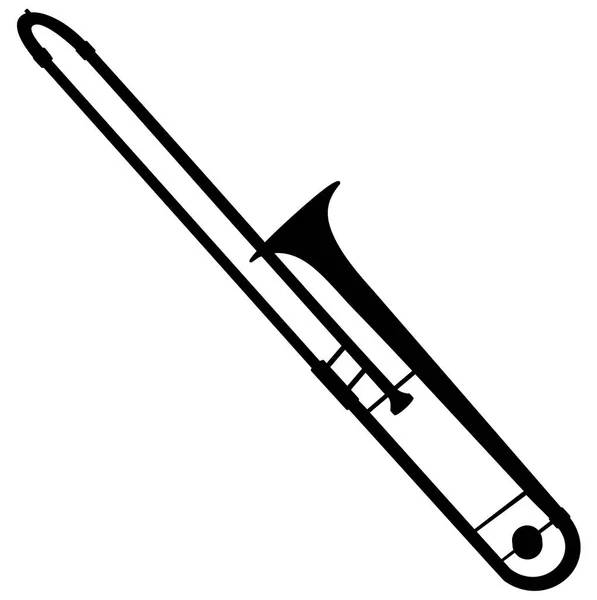 Silhouette of a trombone vector illustration — Stock Vector