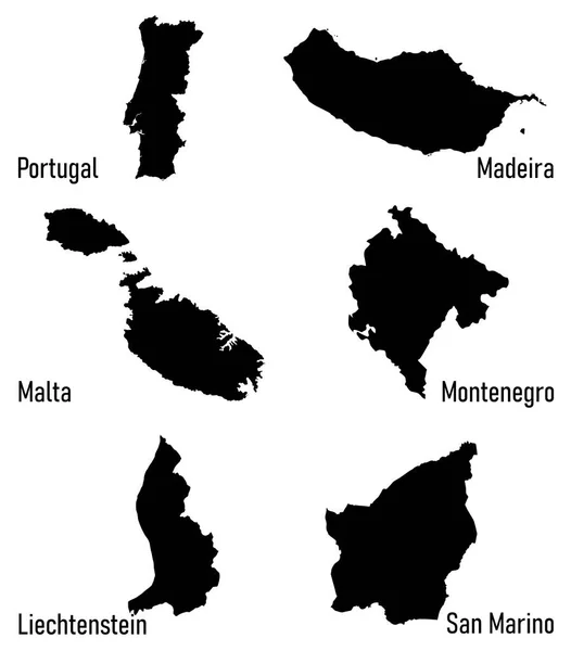 Siluetas de los países de Europa — Vector de stock