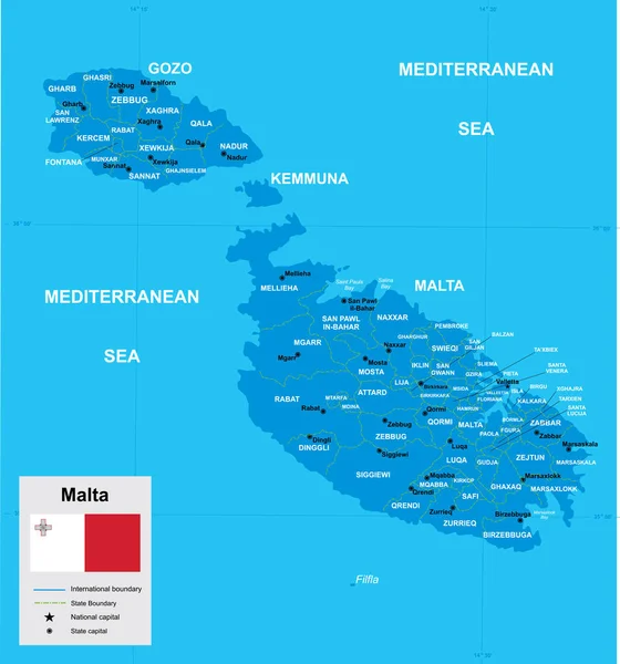 Mapa ilustracji wektora Malty — Wektor stockowy