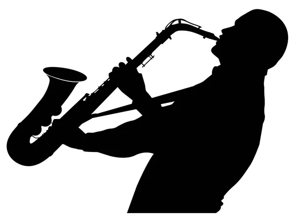 Musician playing a saxophone — Stock Vector