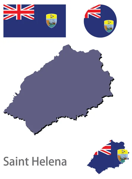 Land Saint Helena silhouet en vlag vector — Stockvector
