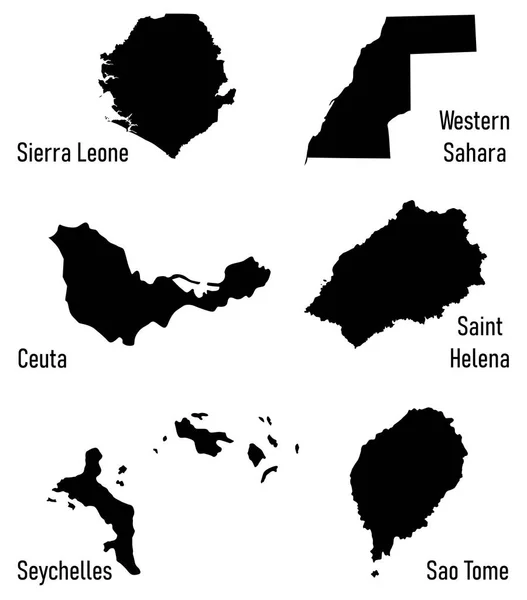 Siluetas de los países de África — Vector de stock