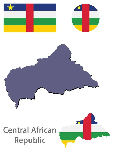 País República Centroafricana silueta — Vector de stock