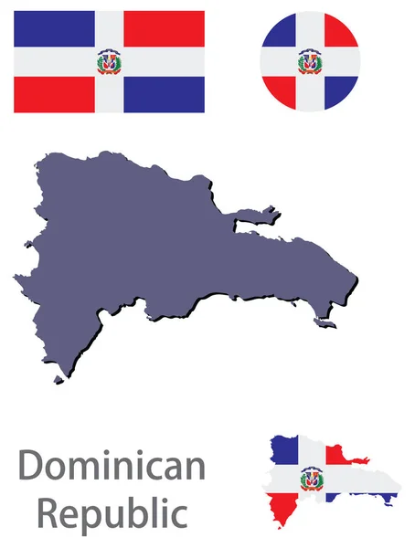 Χώρα Δομινικανή Δημοκρατία σιλουέτα — Διανυσματικό Αρχείο